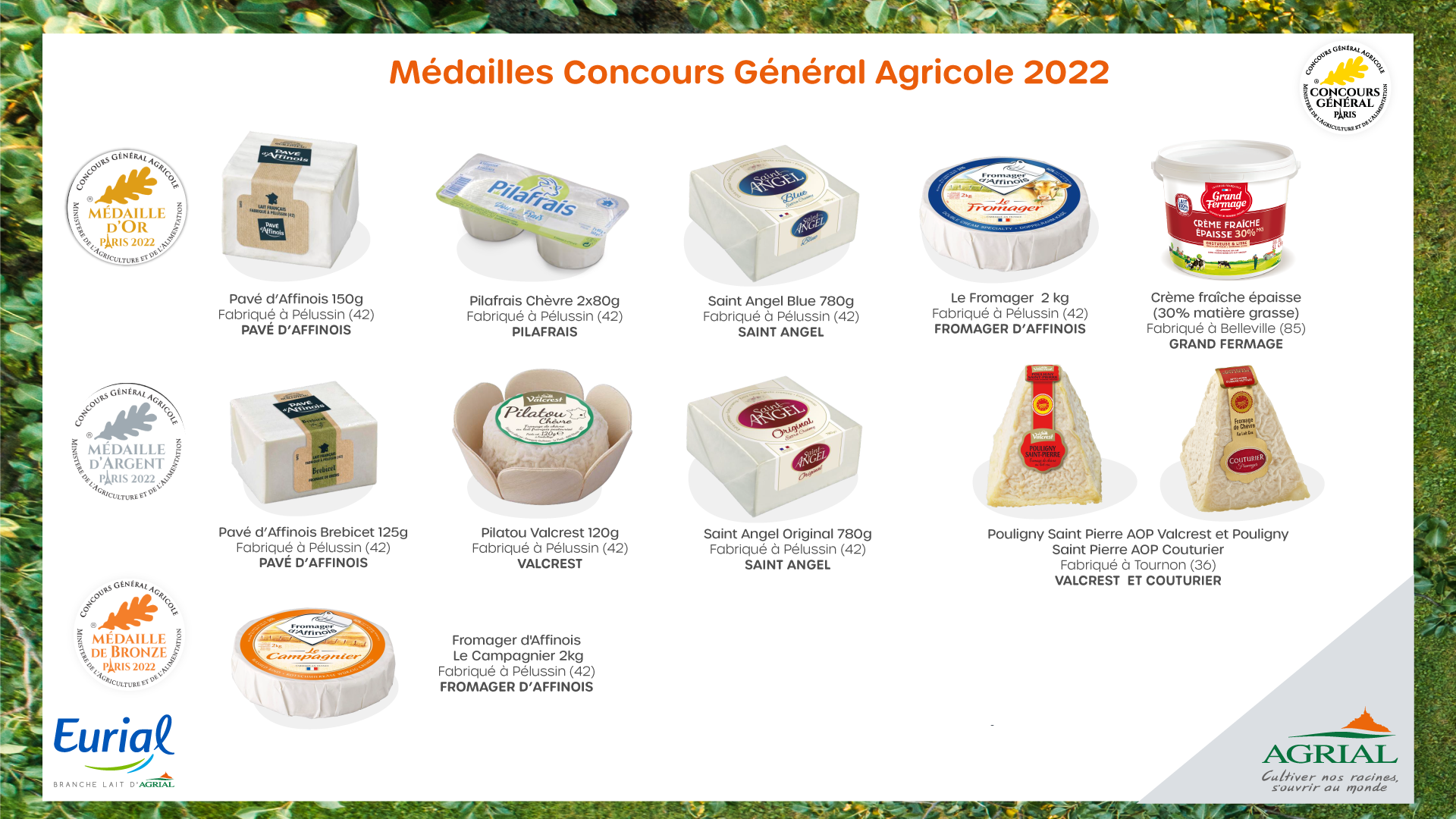 Nos produits médaillés au Concours Général Agricole 2022 